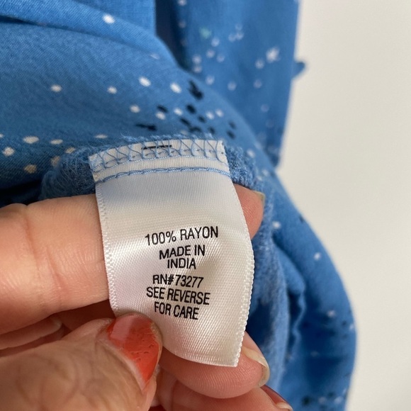 Croft & Barrow Women's Floral Top Size XL Color Blue 3/4 Sleeve Semi Sheer - Picture 11 of 12